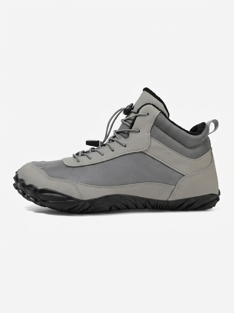 Unisex mid-cut veterschoenen, grijs, met profielzool