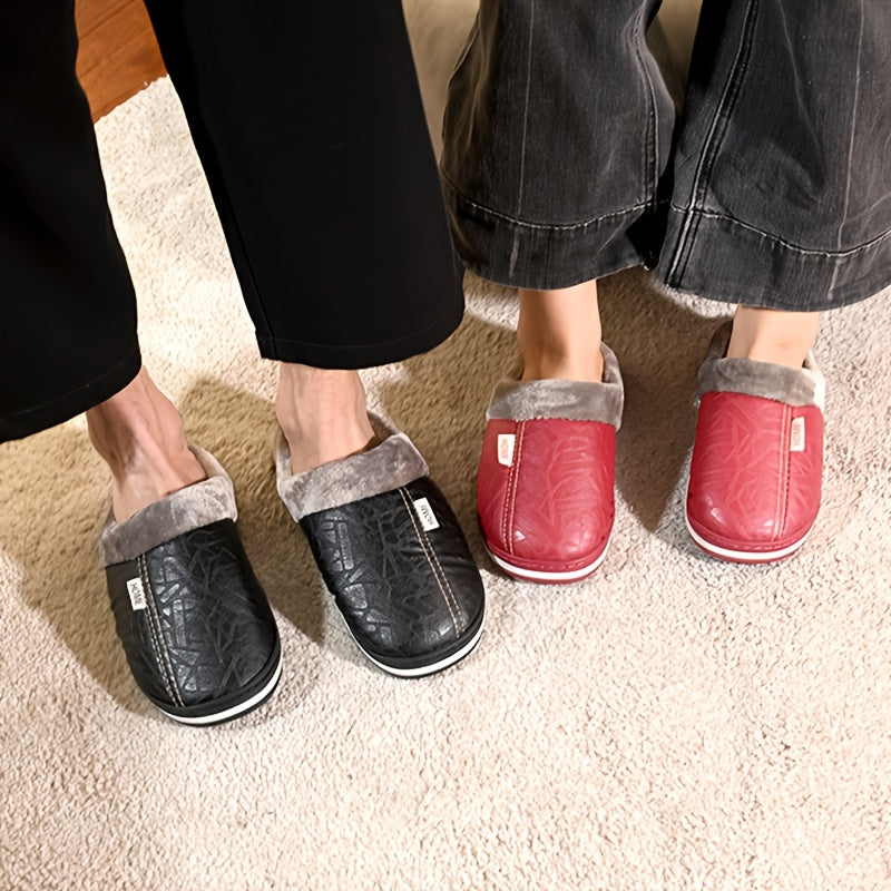 Hausschuhe Unisex, gefüttert, rutschfeste Sohle, bequemer Schlupfschuh für Zuhause