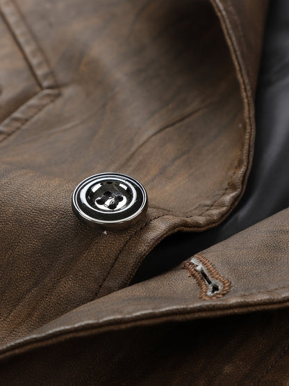 Herren Sakko Jacke mit Reißverschluss-Details und Knöpfen