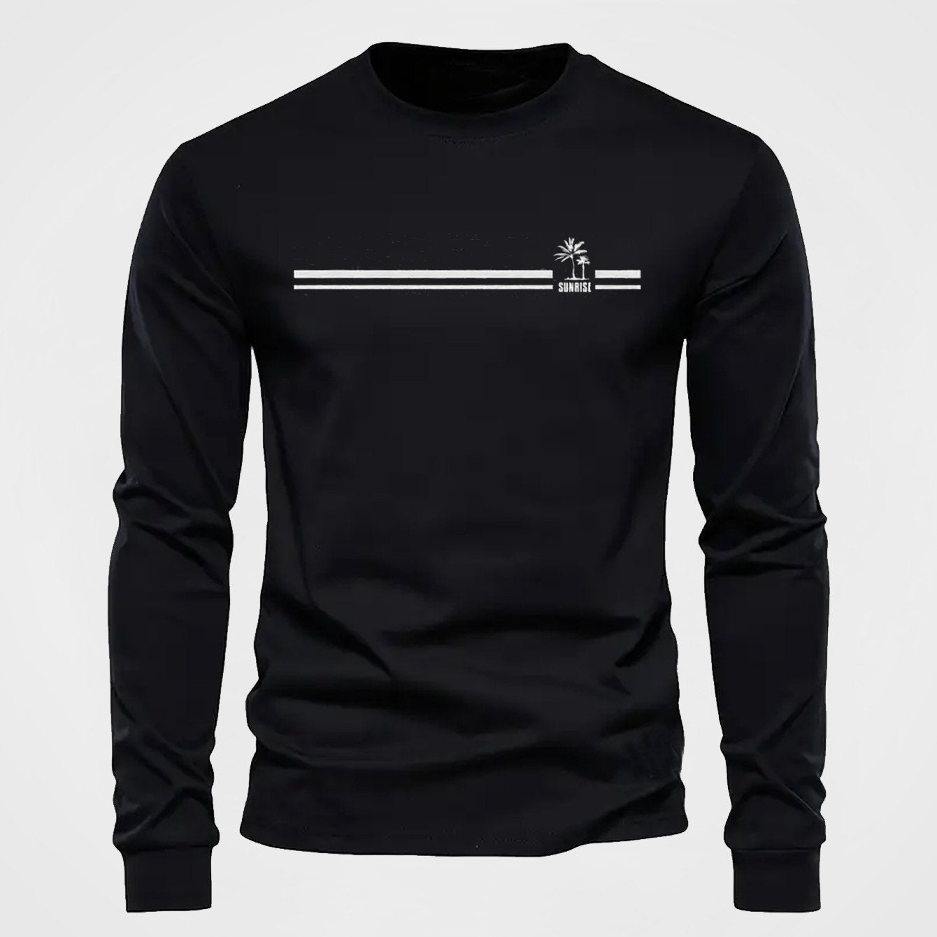 Langarmshirt Herren Rundhalsdruck "Sunrise" Freizeitoberteil