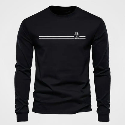 Langarmshirt Herren Rundhalsdruck "Sunrise" Freizeitoberteil