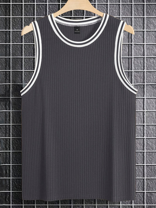Herren Tanktop Sportlich mit Kontrastdetails – Lässiges Freizeit- und Fitnessshirt