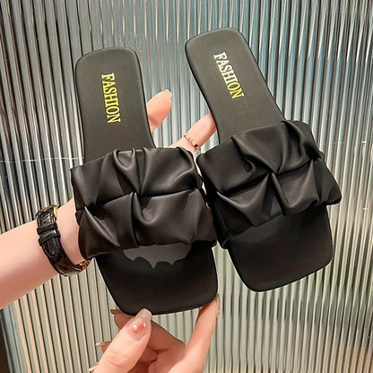 Damen Modische Slip-On Slides mit Gepolstertem Riemen – Bequeme Freizeitsandalen für Alltag & Freizeit