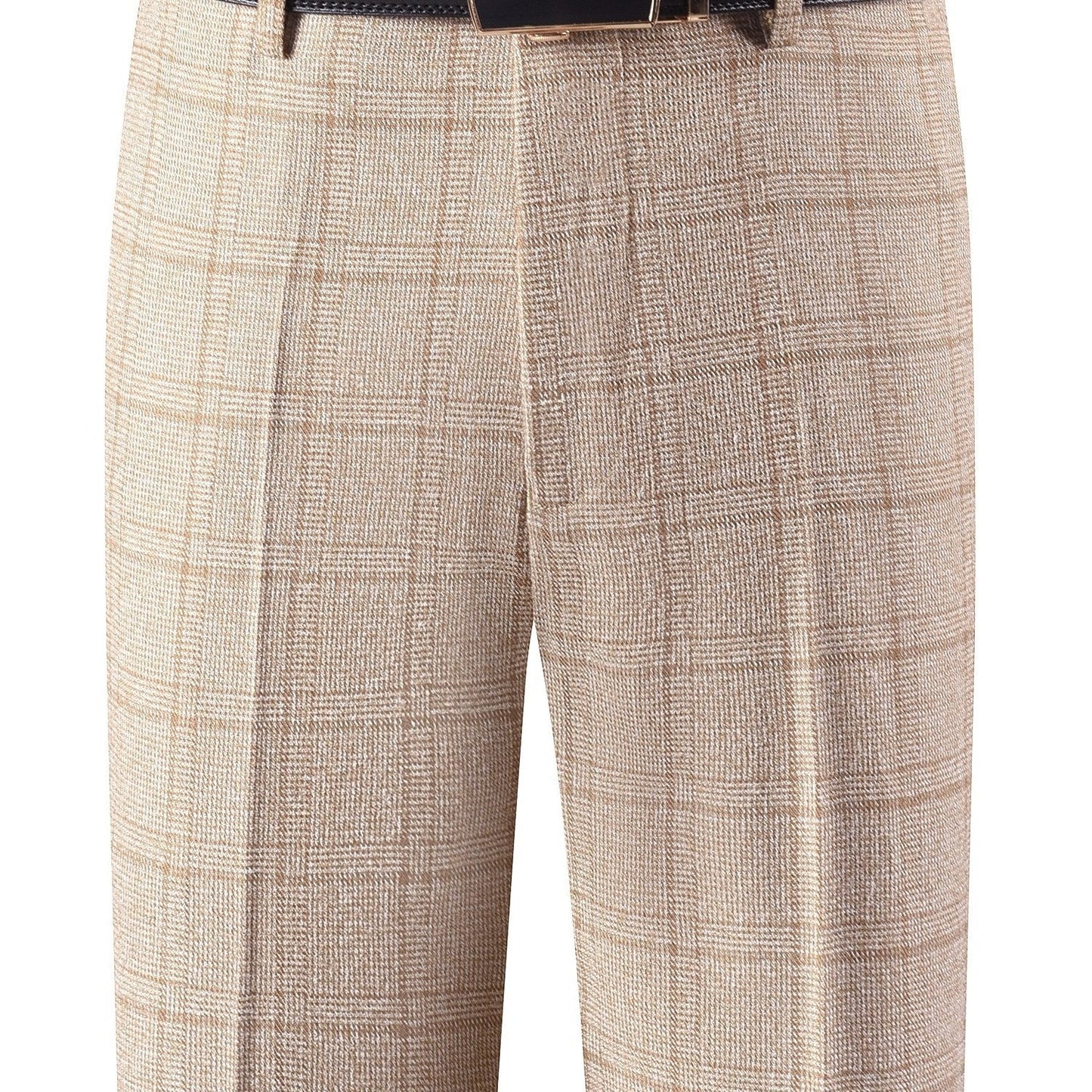 Herren Hose Kariert Gerades Bein Klassischer Schnitt Elegante Freizeithose