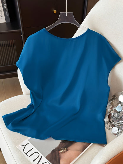 Damen Bluse mit Raffdetails und lockerem Schnitt – Eleganter Alltags- und Büro-Stil