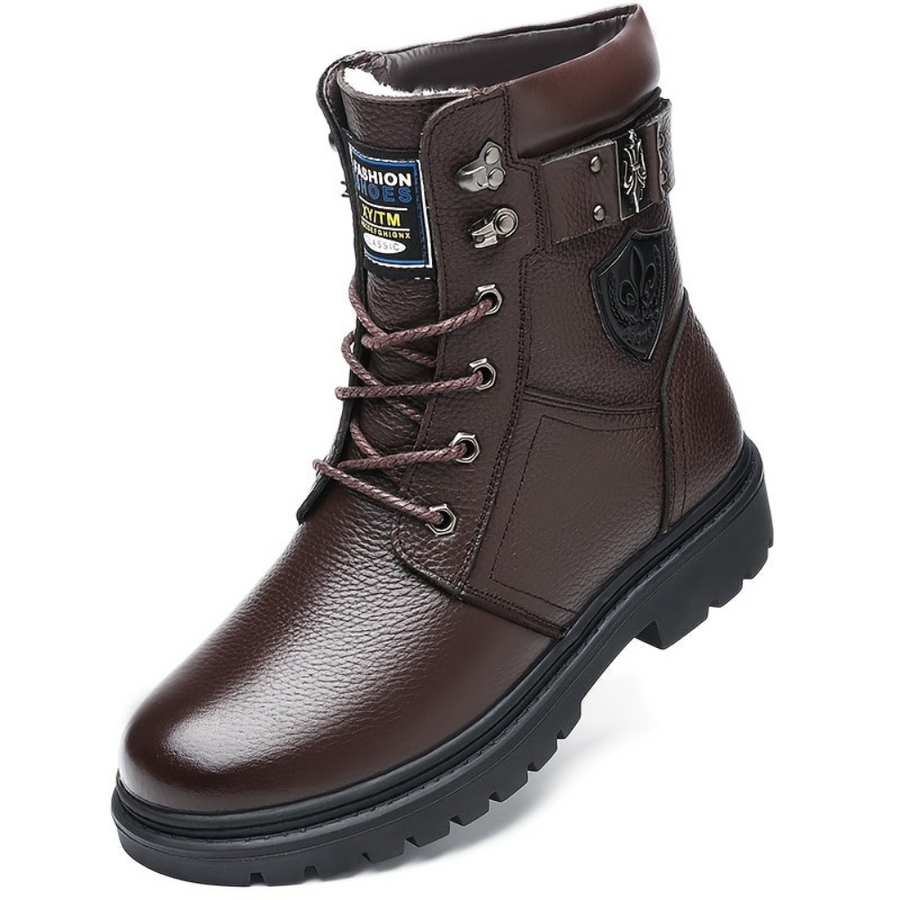 Herren Stiefeletten Schnürstiefel mit Profilsohle, gefüttert, schwarz oder braun