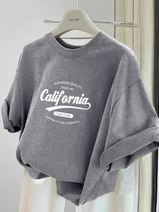 Damen Oversize T-Shirt mit California Print – Lässiger Streetwear-Stil
