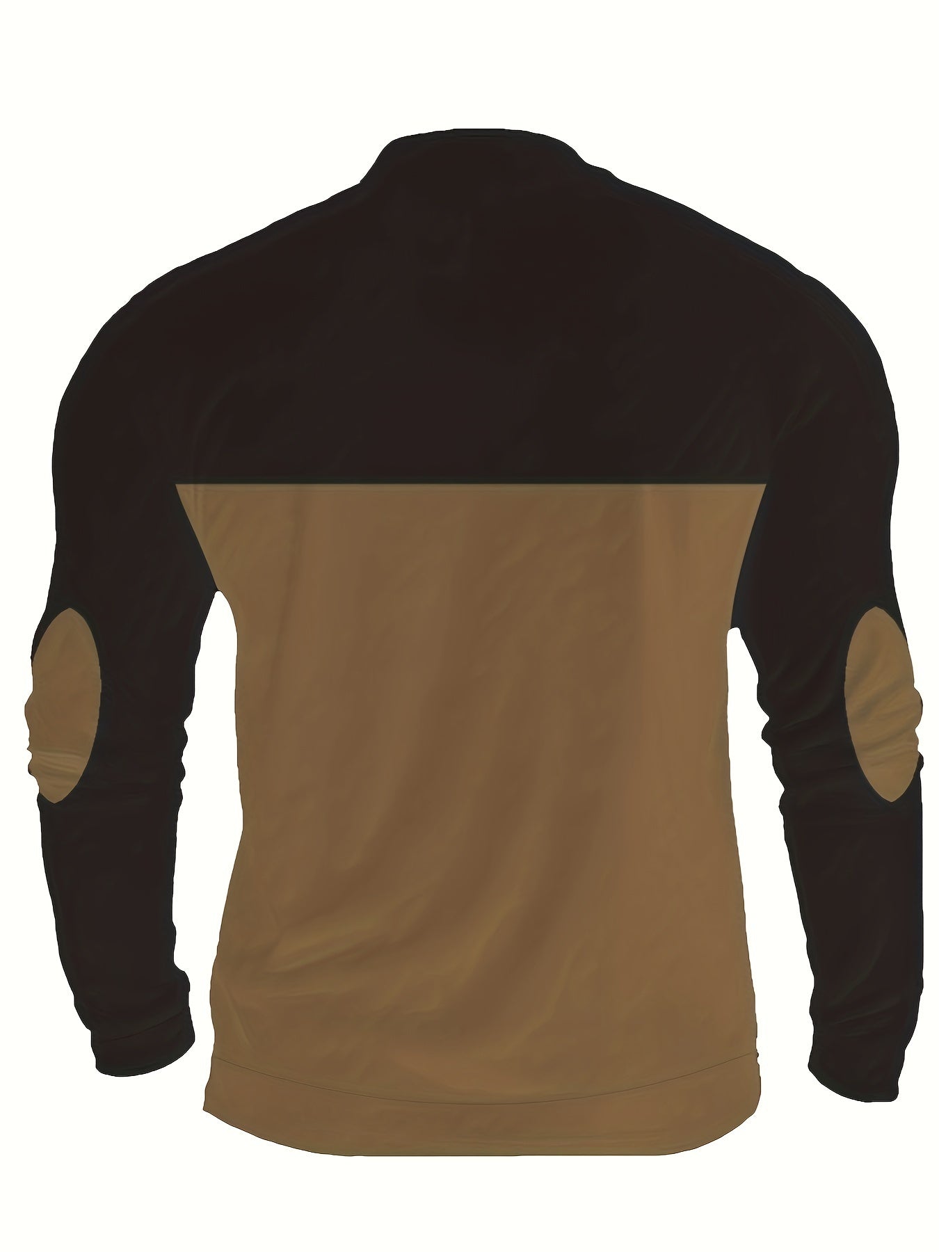 Herren Halb-Reißverschluss Pullover mit Kompass-Motiv, Kragen & Ellenbogen-Patches, Zweifarbig
