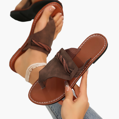 Damen Zehentrenner Sandalen mit modischem Design für Sommer und Freizeit