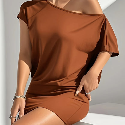 Damen Off-Shoulder Minikleid – Lässiger und eleganter Einteiler für Alltag und Ausgehen