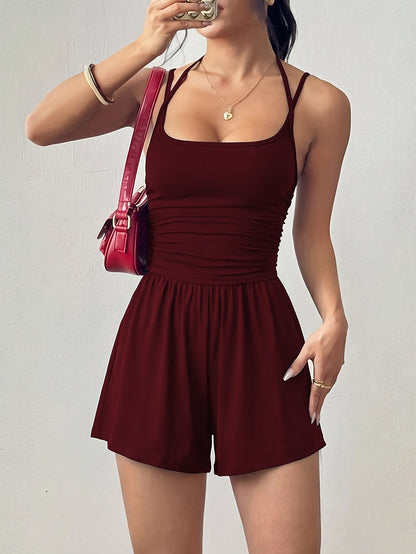 Damen Jumpsuit mit Trägern und figurbetonter Taille – Modischer Einteiler für Alltag und Ausgehen