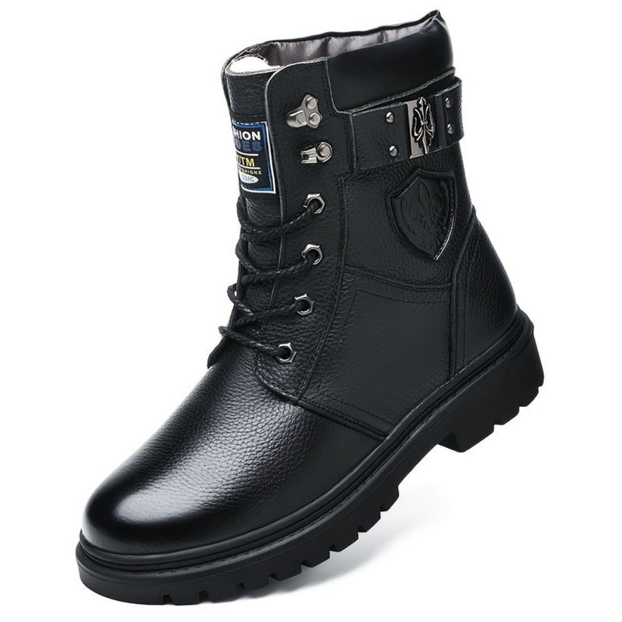 Herren Stiefeletten Schnürstiefel mit Profilsohle, gefüttert, schwarz oder braun