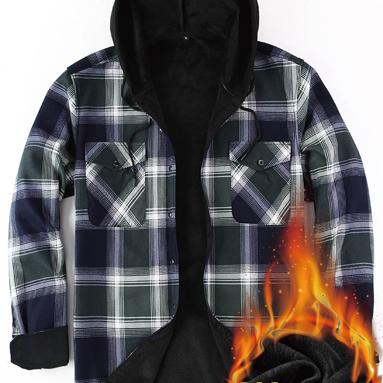 Herren Karo Hemdjacke mit Kapuze – Wärmende Freizeitmode für Outdoor und Alltag