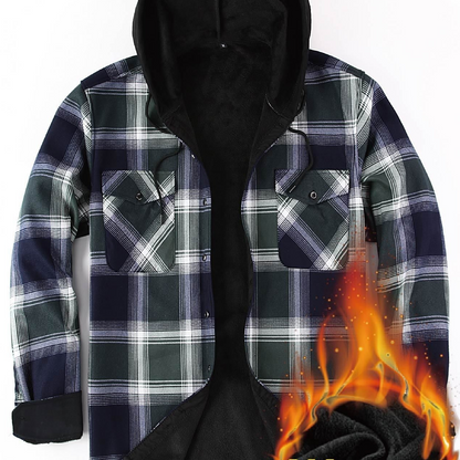 Herren Karo Hemdjacke mit Kapuze – Wärmende Freizeitmode für Outdoor und Alltag