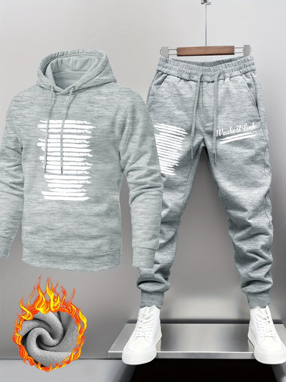 Unisex Trainingsanzug mit Kapuzenpullover & Jogginghose, weich gefüttert