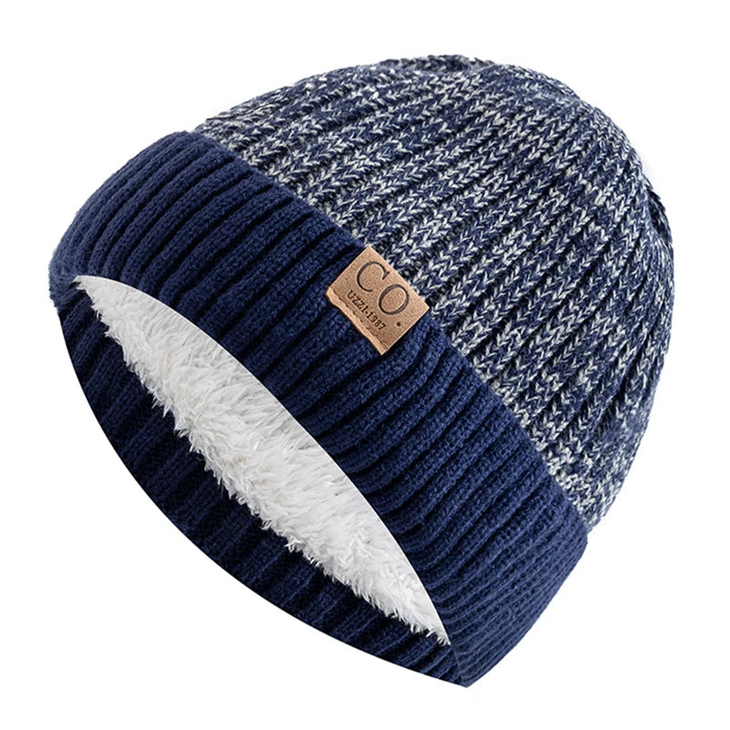 Winter Beanie Mütze mit Strickmuster und Fleecefutter, gefütterte Strickmütze