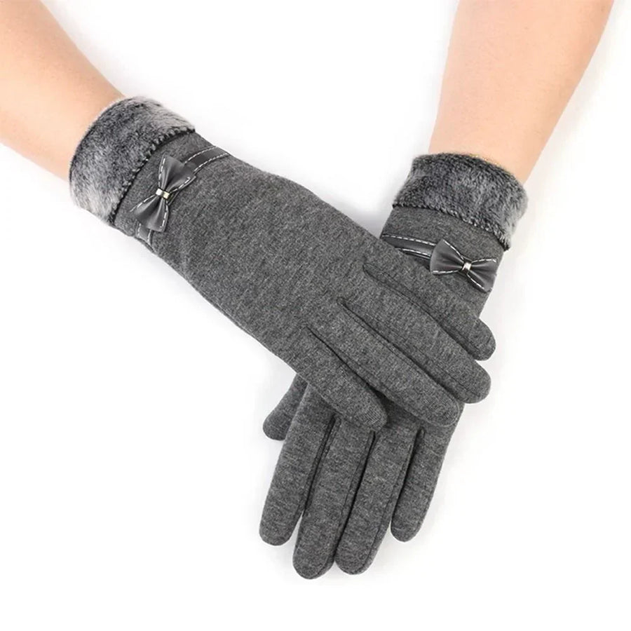 Damen Winterhandschuhe mit Kunstfellbesatz & Touchscreen-Funktion