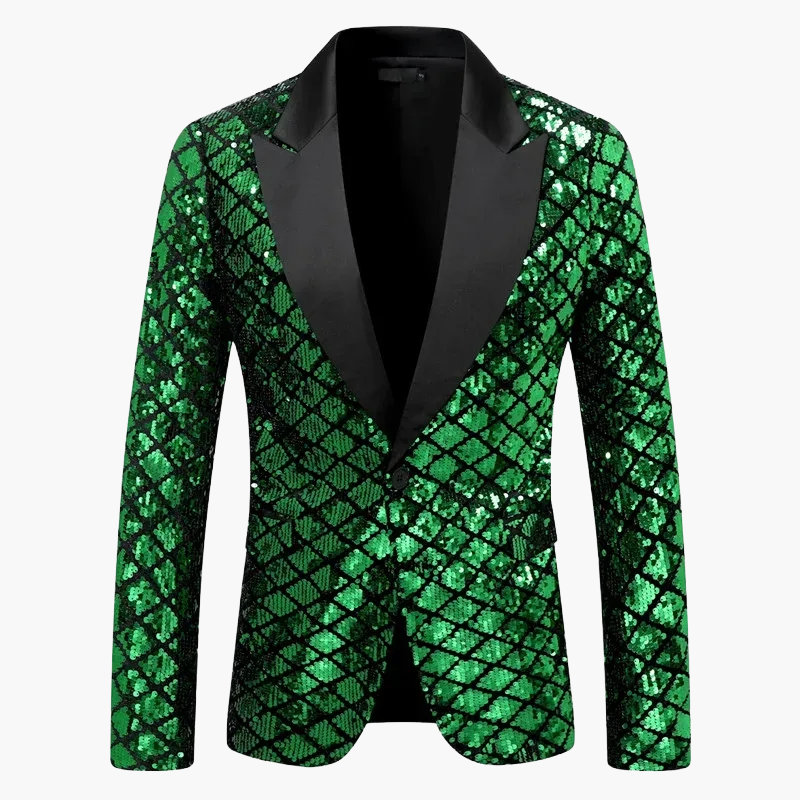 Herren Luxus Pailletten Sakko – Eleganter Party- und Bühnenblazer im modernen Design