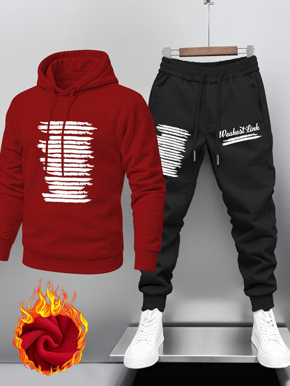 Unisex Trainingsanzug mit Kapuzenpullover & Jogginghose, weich gefüttert