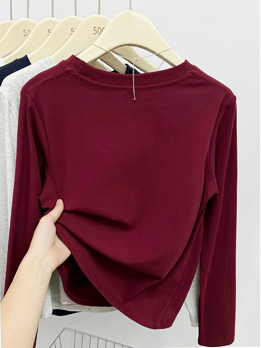 Damen Langarmshirt "New York" Rundhals mit Print in verschiedenen Farben