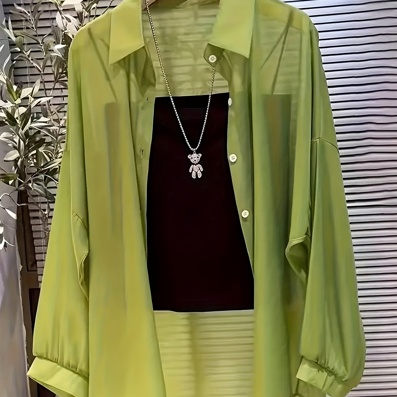 Damen Elegantes Zweiteiler-Set mit Transparenter Bluse und Bandeau Top – Modisches Layering für Alltag und Ausgehen