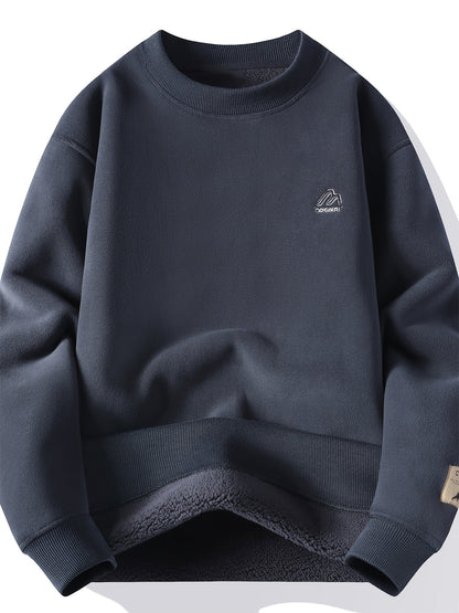 Unisex Winter Sweatshirt gefüttert Rundhalsausschnitt Pullover