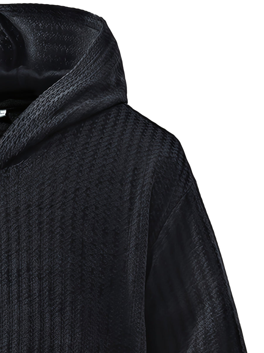 Unisex Hoodie mit Kapuze und Kängurutasche – Gerippter Look
