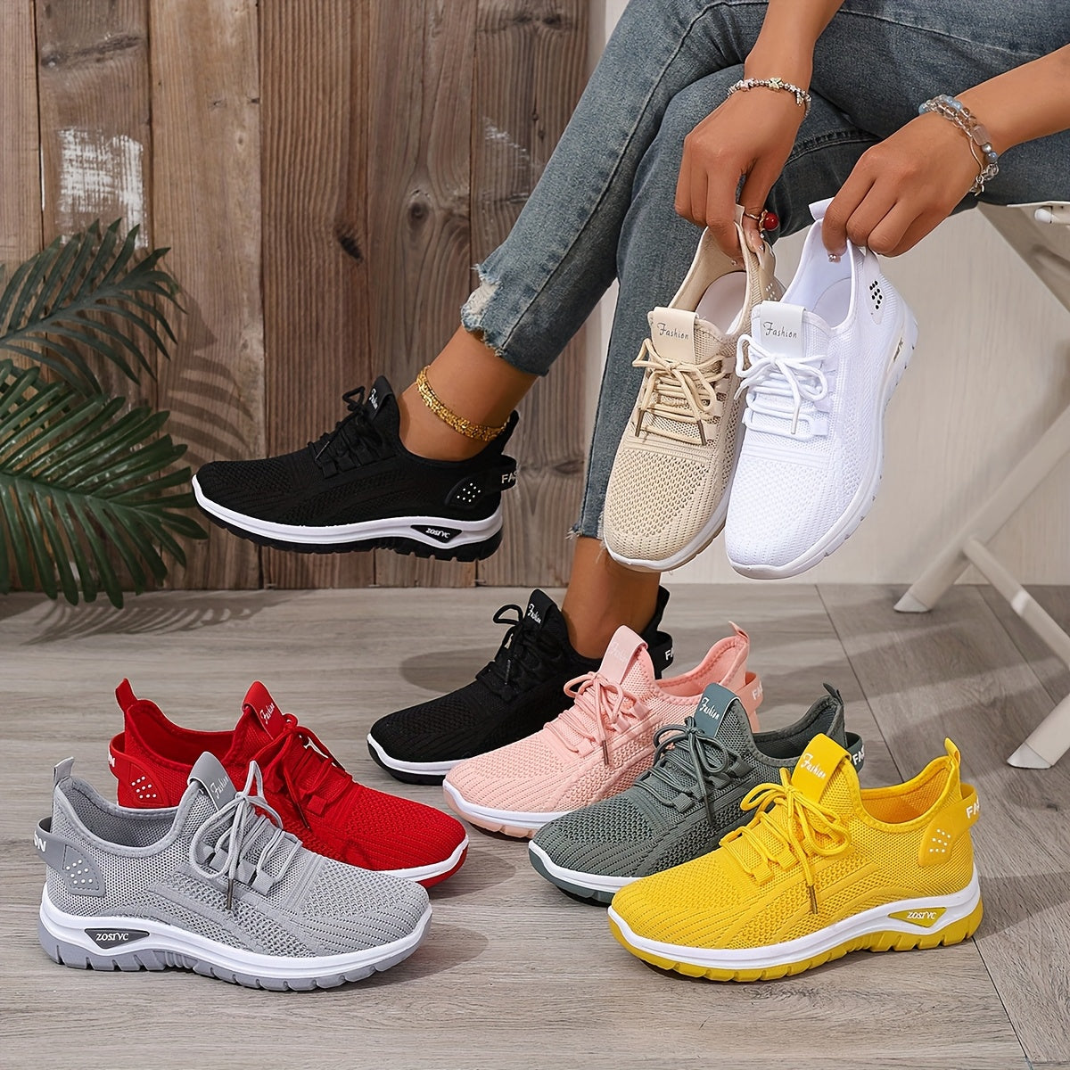 Damen Sneaker Freizeit leichte Sportschuhe für Alltag und Fitness