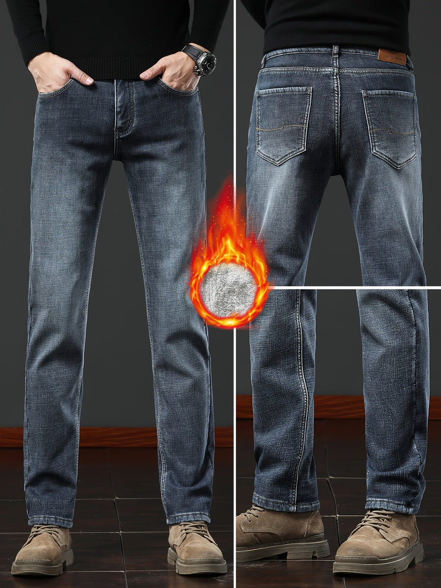Herren Jeanshose mit Teddyfutter – Winterjeans für warme Beine, verschiedene Farben