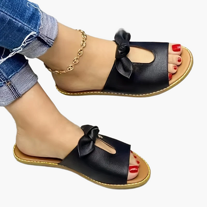 Damen Slip-On Sandalen mit Schleife – Bequeme Sommerschuhe für Freizeit und Alltag