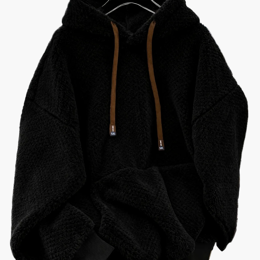 Teddy-Fleece Hoodie für Damen mit Kapuze und Kängurutasche
