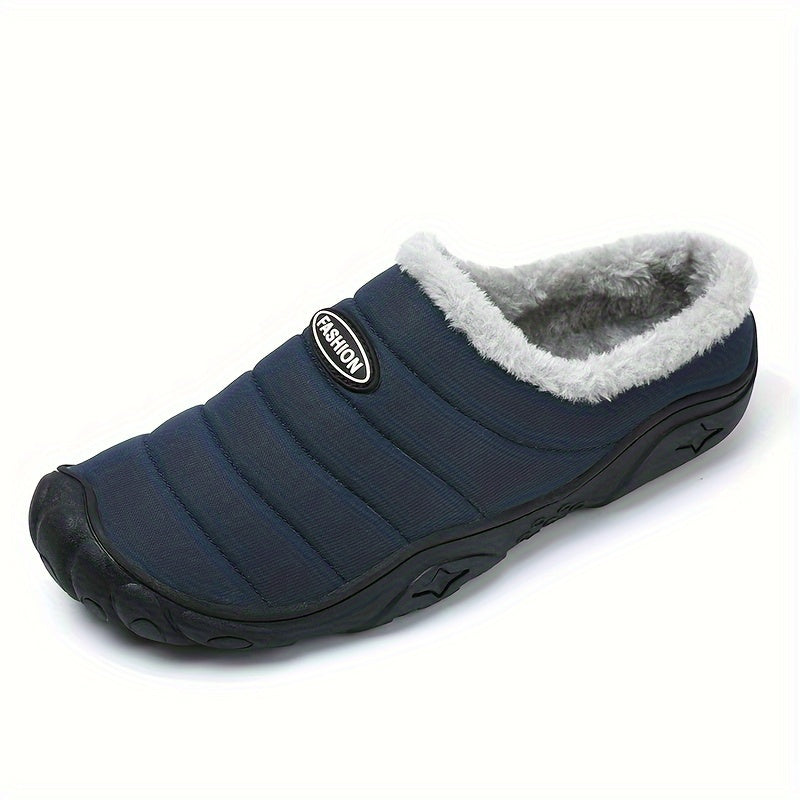 Unisex Winter Pantoffel gesteppt mit warmer Fütterung rutschfeste Sohle
