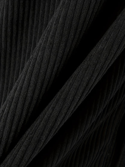 Herren Strickjacke Offen Gerippt Schwarz Lässiger Cardigan