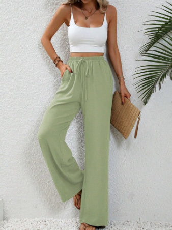 Stephanie – Weit geschnittene Damenhose mit Kordelzug und Taschen
