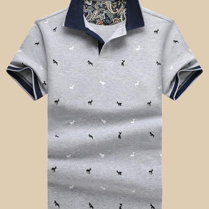 Herren Polohemd mit Muster und Kontrastkragen – Modernes Freizeit-Design