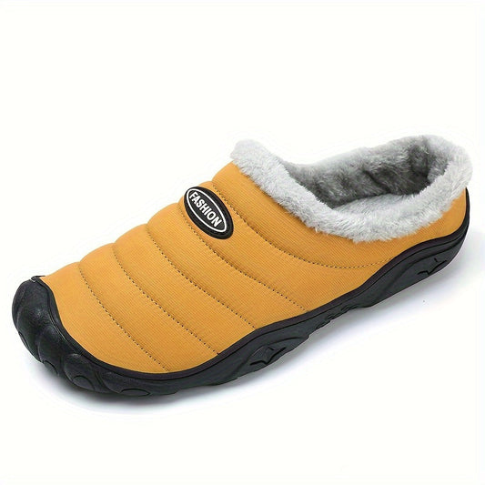 Unisex Winter Pantoffel gesteppt mit warmer Fütterung rutschfeste Sohle