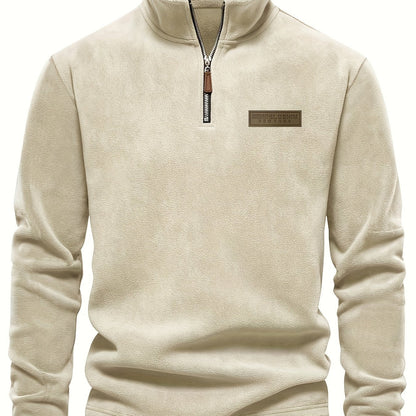 Herren Quarter-Zip Pullover – Moderner Freizeitstil mit Stehkragen und dezentem Logo