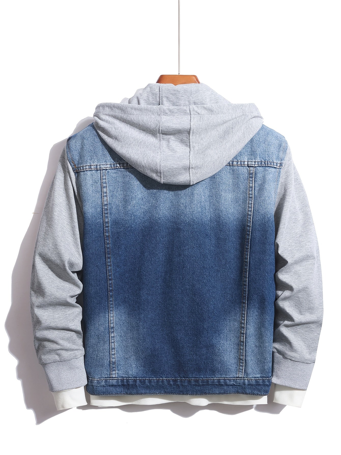 Herren Jeansjacke mit Kapuze und langen Ärmeln