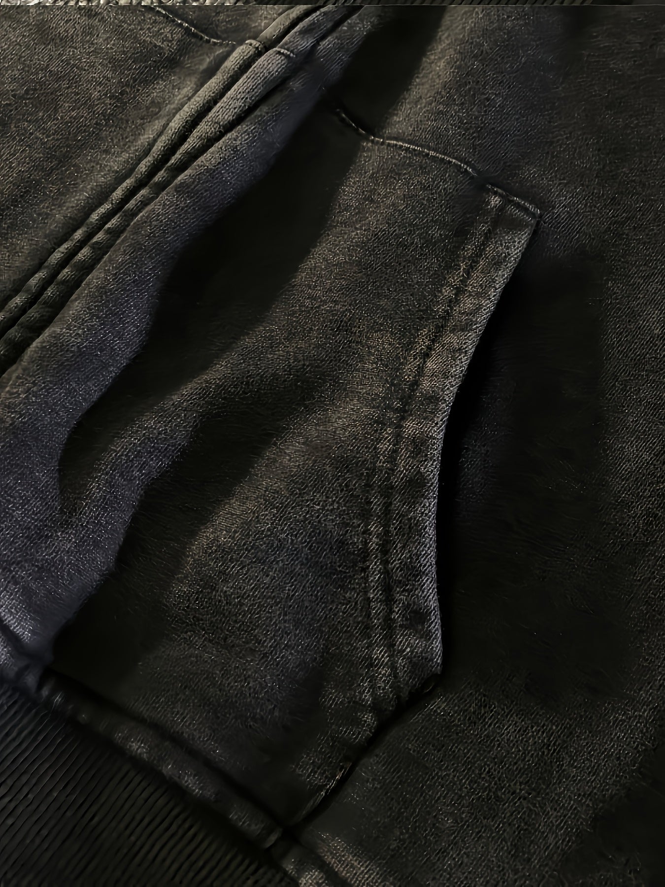 Unisex Kapuzenjacke mit Reißverschluss, Washed Schwarz