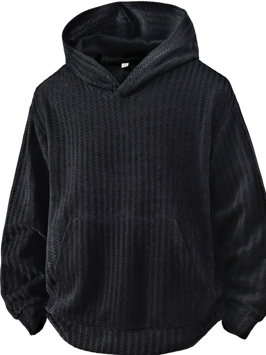 Unisex Hoodie mit Kapuze und Kängurutasche – Gerippter Look