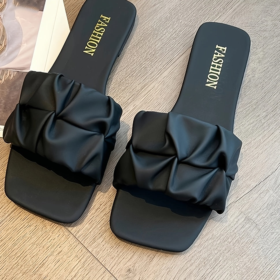 Damen Modische Slip-On Slides mit Gepolstertem Riemen – Bequeme Freizeitsandalen für Alltag & Freizeit