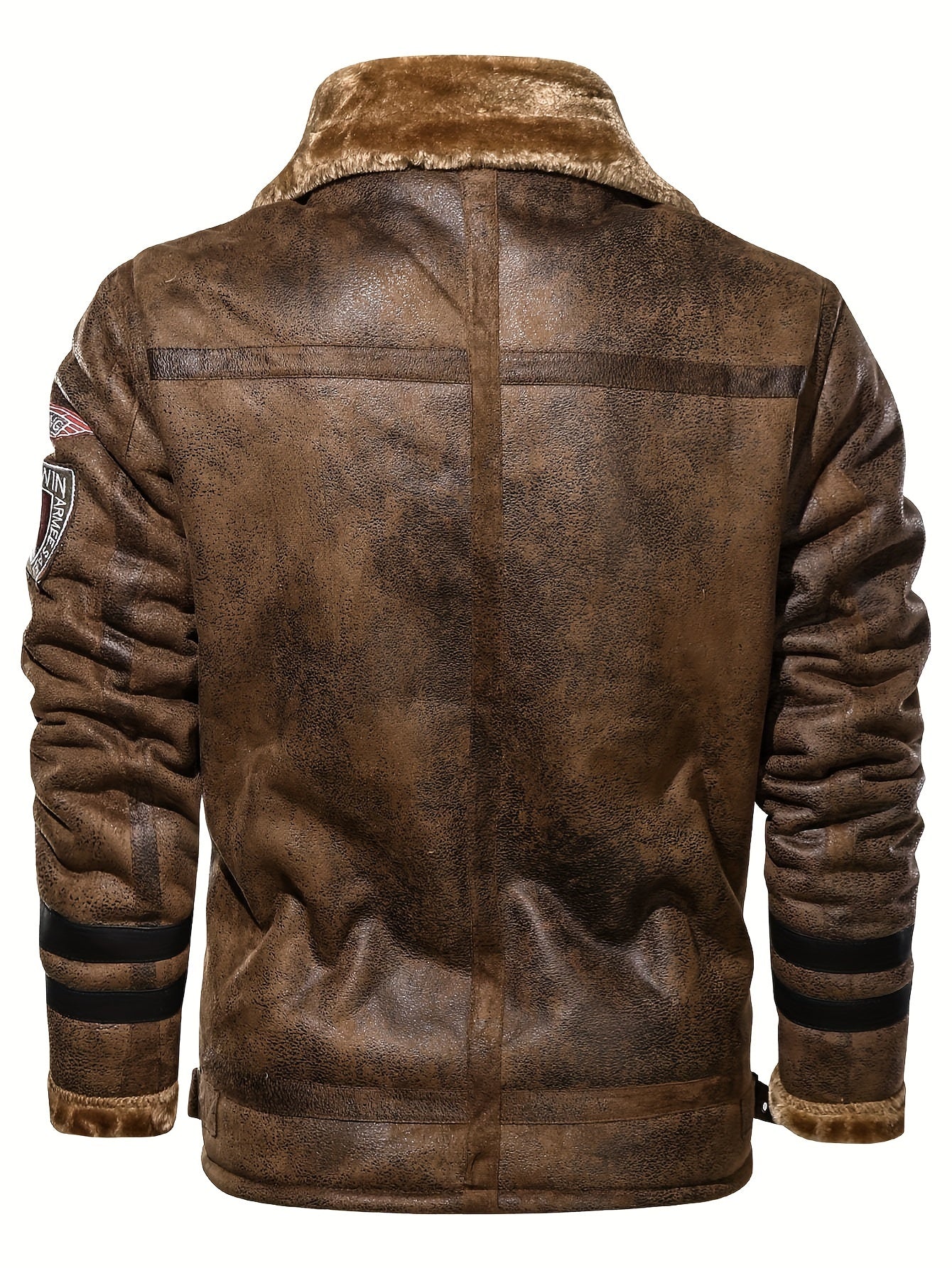 Herren Pilotenjacke mit Fellkragen und Reißverschluss