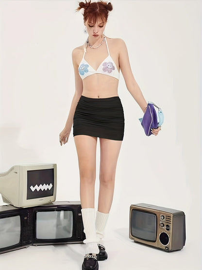 Damen Minirock mit Raffung – Moderner, figurbetonter Stil für Alltag und Party