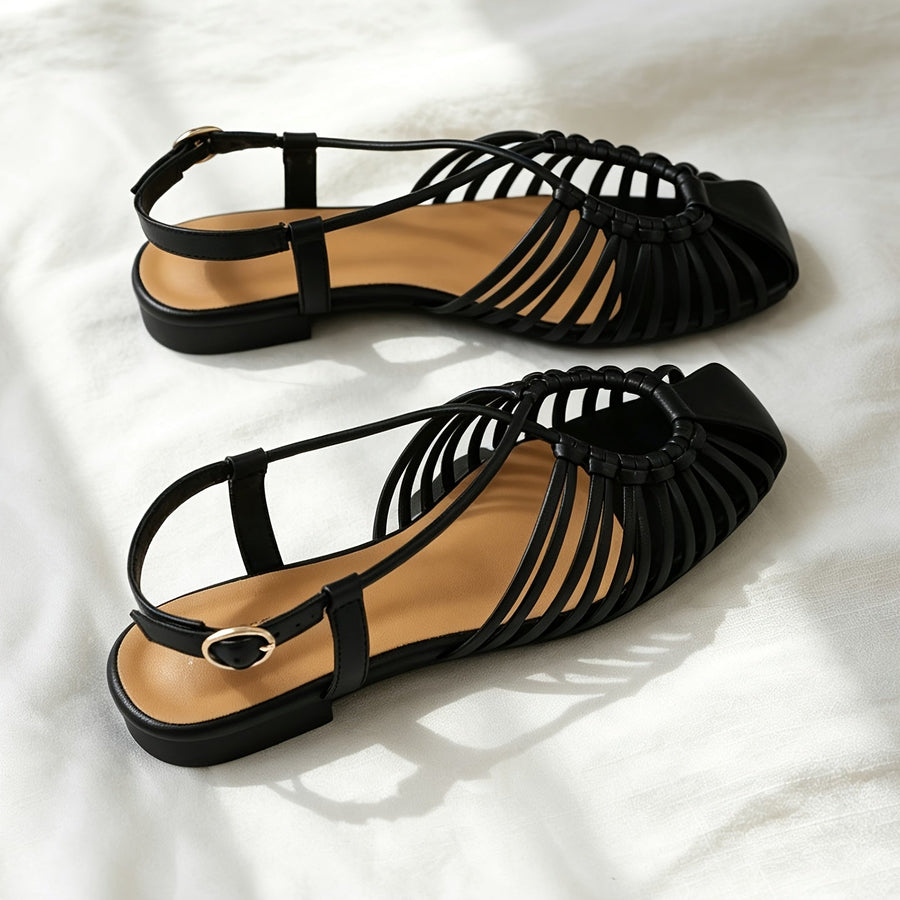 Damen Cage Sandalen mit eckiger Spitze und verstellbarem Riemen – Elegante Sommerschuhe für Alltag und Freizeit