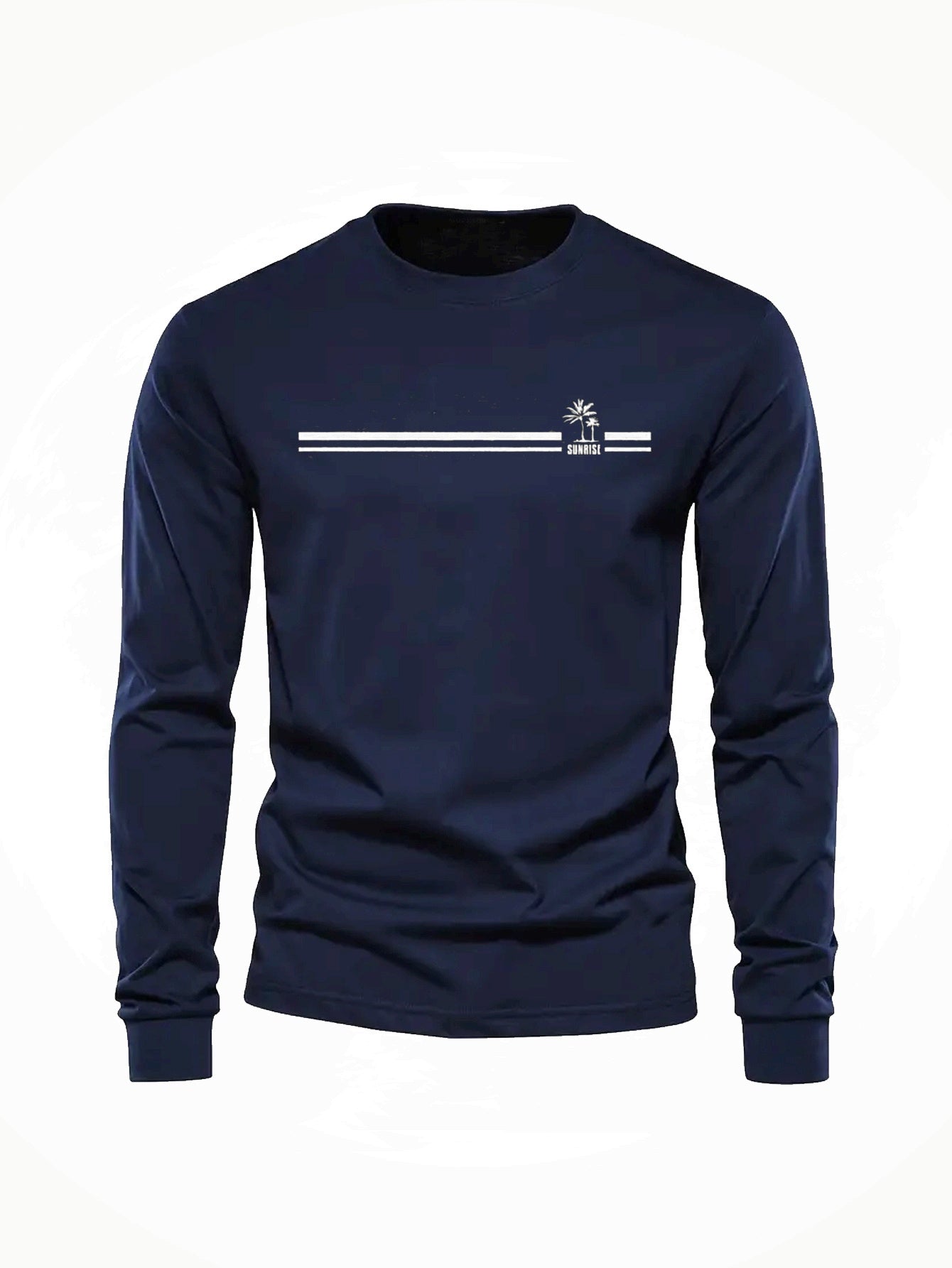 Langarmshirt Herren Rundhalsdruck "Sunrise" Freizeitoberteil