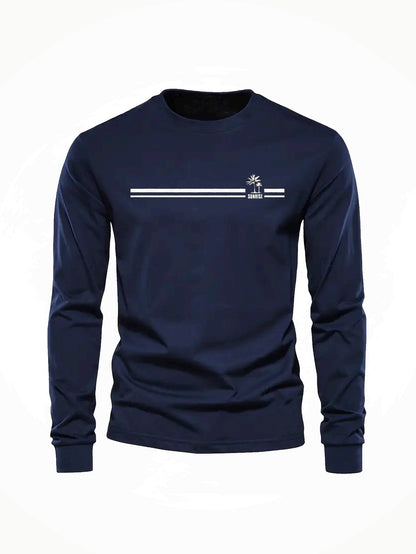 Langarmshirt Herren Rundhalsdruck "Sunrise" Freizeitoberteil