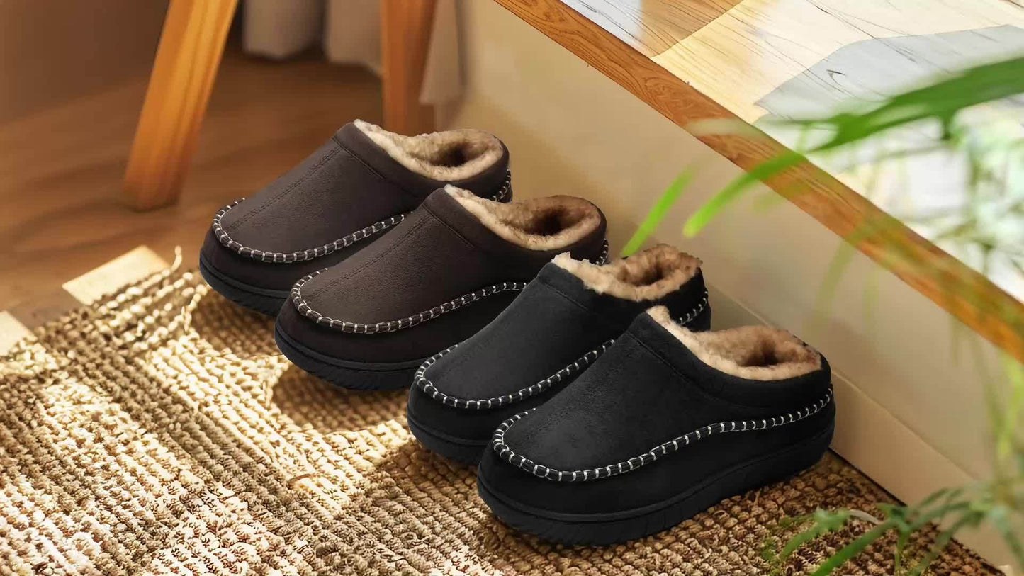 Herren Hausschuhe Slipper gefüttert warm bequem Mules