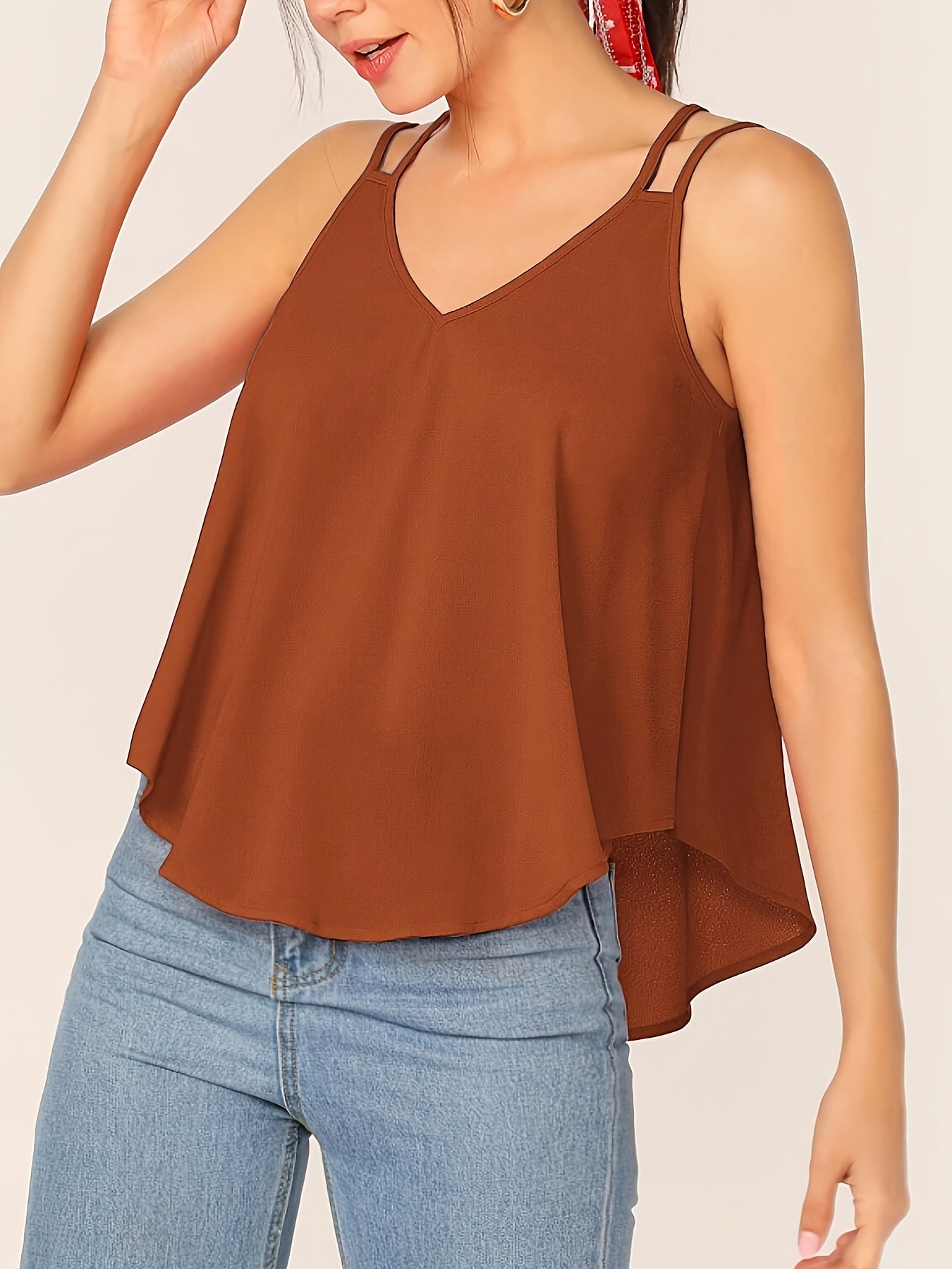 Damen Elegantes Lockeres Camisole Top mit Doppelträgern – Modern und Vielseitig für Alltag und Freizeit