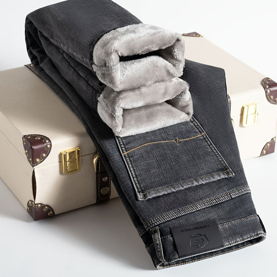 Herren Jeanshose mit Teddyfutter – Winterjeans für warme Beine, verschiedene Farben