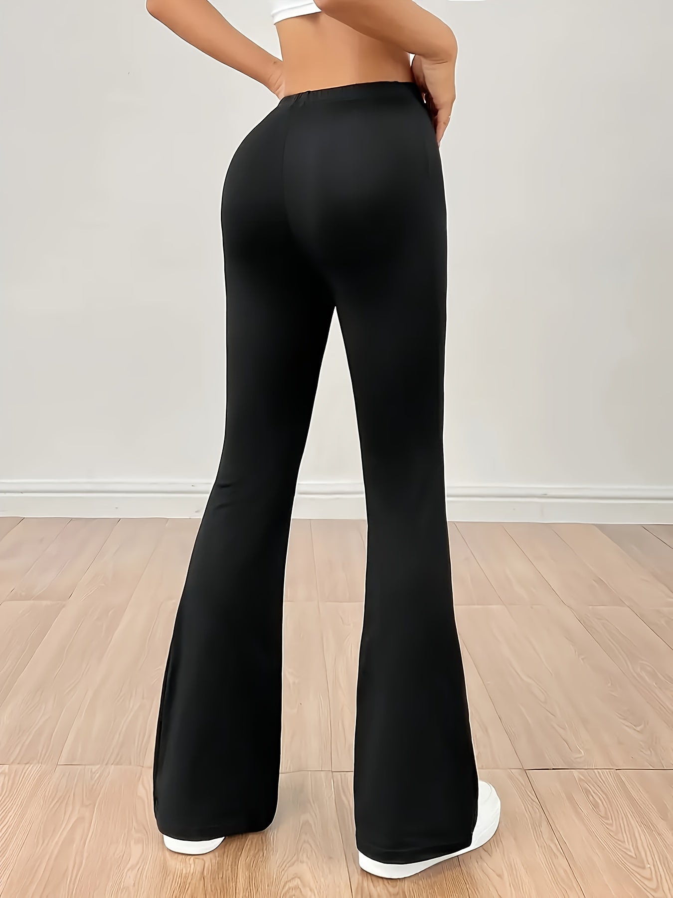 Damen High Stretch Schlaghose – Figurformende Bootcut Freizeithose